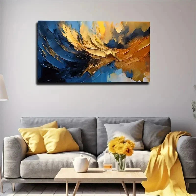 Vibrant Abstract Phoenix Wall Art Canvas Office Home Room Framed 120x60cm