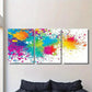 3pcs Colorful Abstract Splash Modern Metal Print Ready to Hang Art