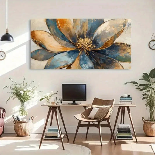 Contemporary Flower Classic Wall Art Canvas Office Home Room Framed 120x60cm