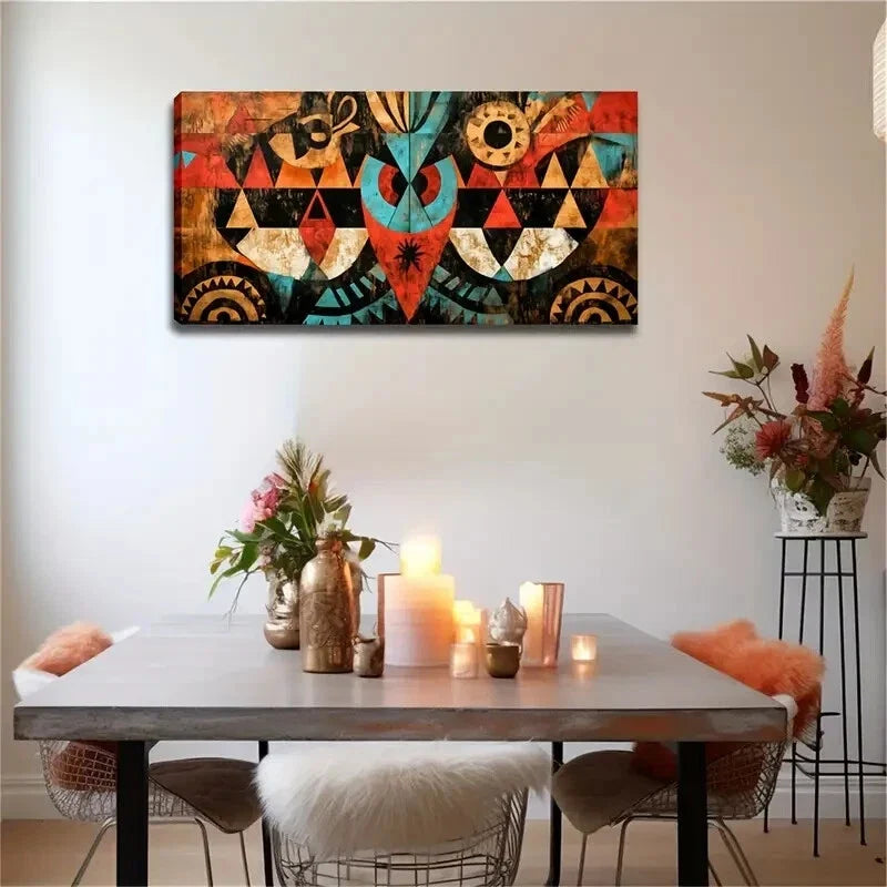 Vibrant Geometric Patterns Wall Art Canvas Office Home Room Framed 120x60cm