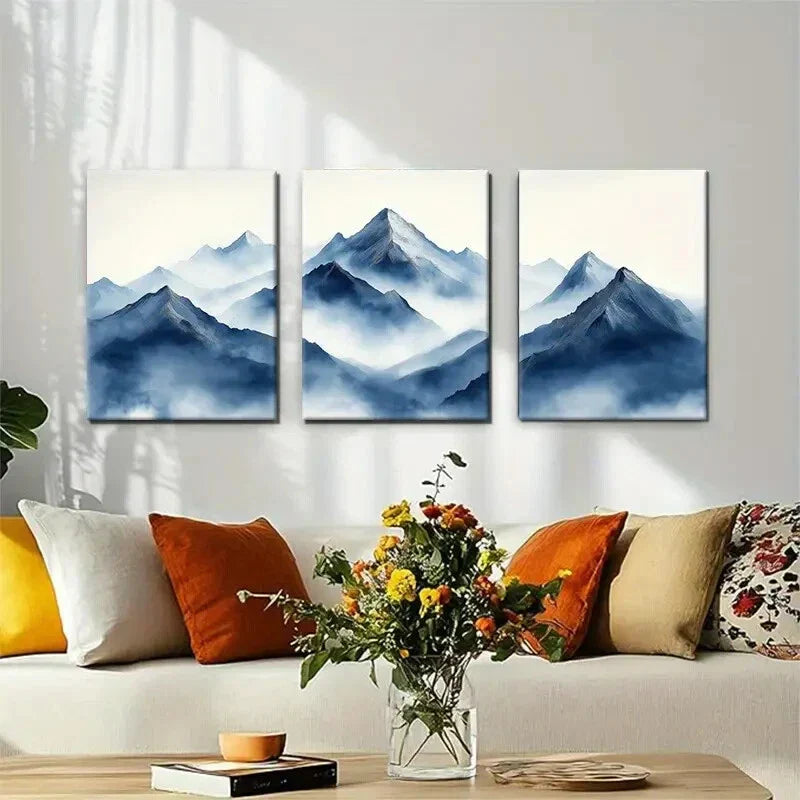 3pcs Mist Tranquil Landscape Majestic Perfect Wall Art Set Canvas Framed 40x60cm - High Quality Print 100% Australian Made Wall Canvas Ready to Hang
