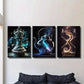 3pcs Magic Container Chess Teapot Metal Print Ready to Hang Art