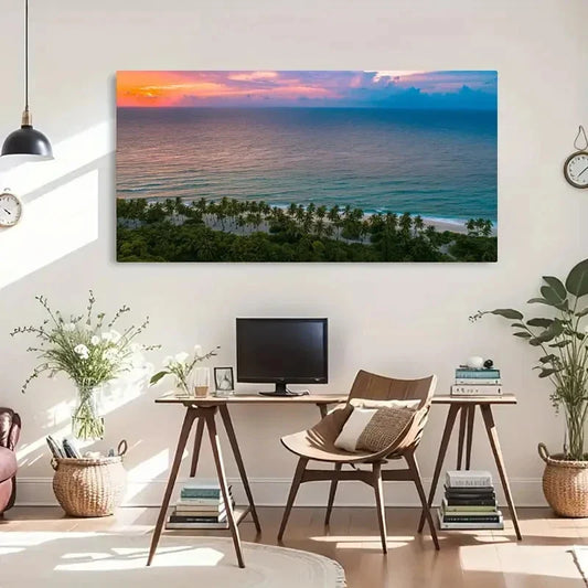 Tropical Beach Seaside Décor Wall Art Canvas Office Home Room Framed 120x60cm
