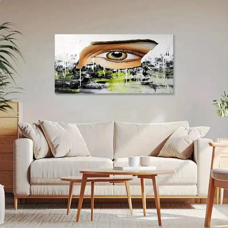 Abstract Mysterious Eye Design Wall Art Canvas Office Home Room Framed 120x60cm