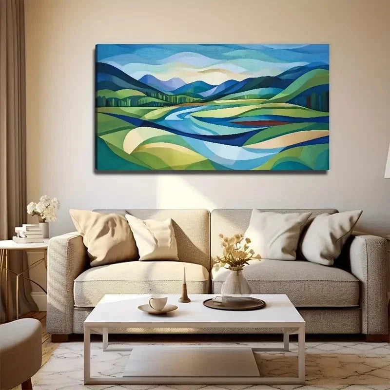 Modern Landscape Decor Wall Art Canvas Office Home Room Framed 80x45cm