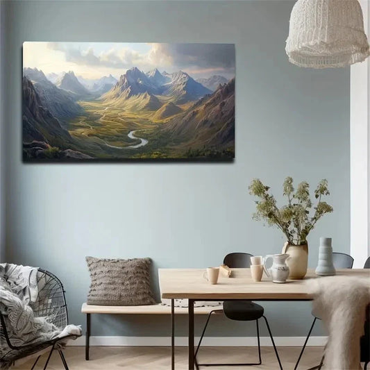 High Mountains Waterproof Space Wall Art Canvas Office Home Room Framed 120x60cm