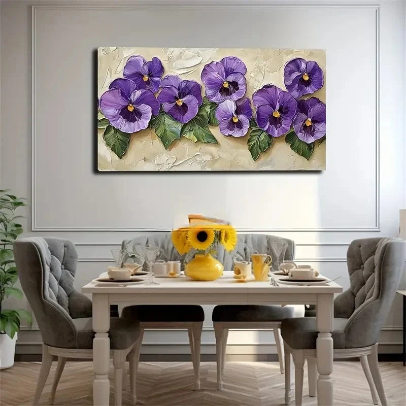 Leaves Under Flowers Wall Art Canvas Office Home Room Framed 120x60cm