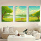 3pcs A Serene Landscape Featuring a Lake Metal Print Ready to Hang Art