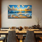 White Spray to Shore Beach Wall Art Canvas Office Home Room Framed 120x60cm