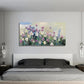 Vibrant Floral Abstract wall canvas office home room framed 120x60cm