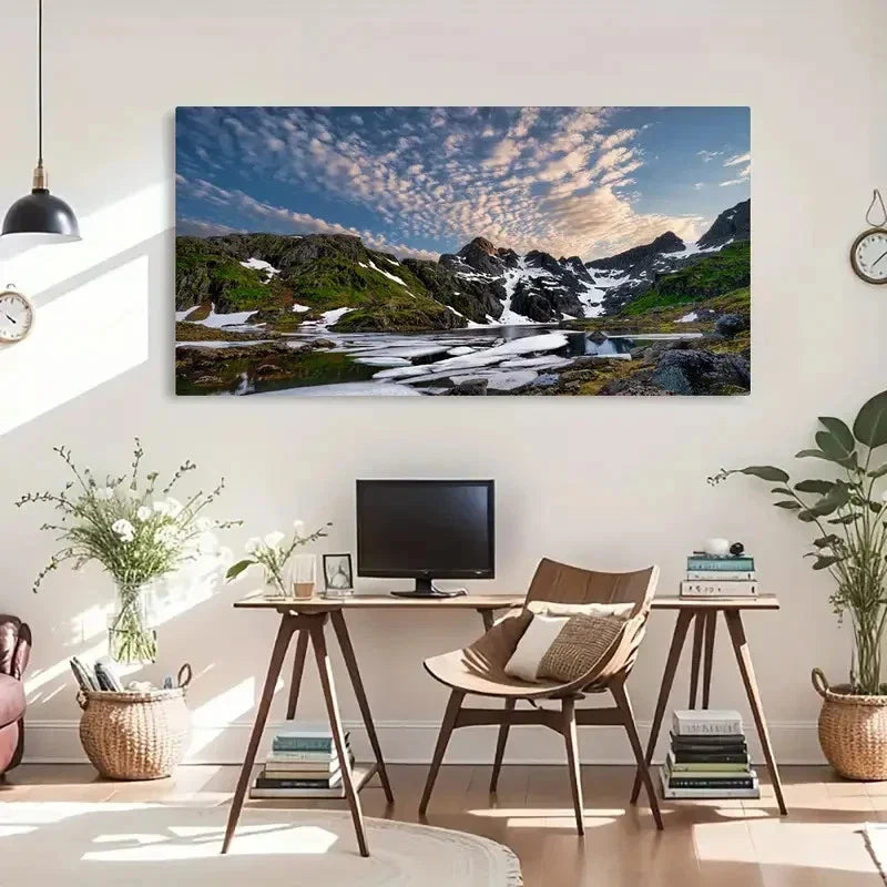 Trollfjord Norway Scenery Wall Art Canvas Office Home Room Framed 120x60cm