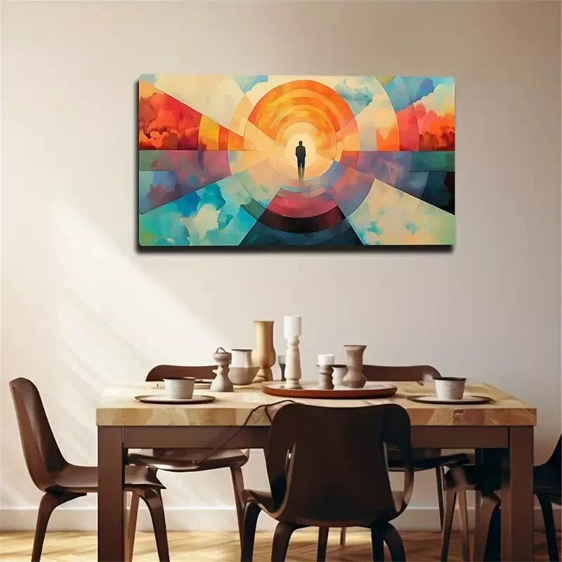 Yellow Aperture Decoration Wall Art Canvas Office Home Room Framed 120x60cm