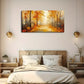 Autumn Forest Scene Vibrant Wall Art Canvas Office Home Room Framed 120x60cm
