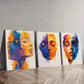 3pcss Abstract Face Canvas Colorful Wall Art Set Canvas Framed 40x60cm - High Quality Print 100% Australian Made Wall Canvas Ready to Hang