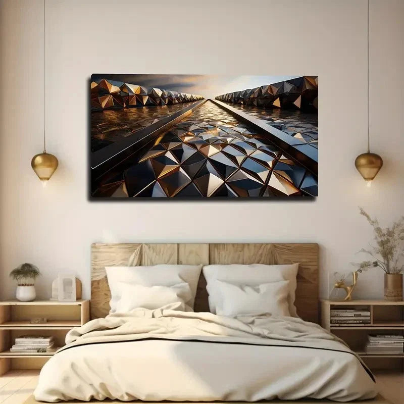Abstract Road Wall Art Canvas Office Home Room Framed 80x45cm