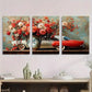 3pcs Painting of Flowers an Old Vase White Car Metal Print Ready to Hang Art