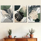 3pcs Modern and Fashionable Plant Leaf Metal Print Ready to Hang Art
