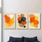 3pcs Vibrant Colorful Golden Accents Modern Metal Print Ready to Hang Art