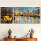 3pcs  Moscow evening Streetscape Wrapped Wall Art Set Canvas Framed 40x60cm - High Quality Print 100% Australian Made Wall Canvas Ready to Hang