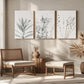 3pcs Green Leaf & Plant Eucalyptus Botany Metal Print Ready to Hang Art