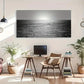 Ocean Monochrome Modern Wall Art Canvas Office Home Room Framed 120x60cm