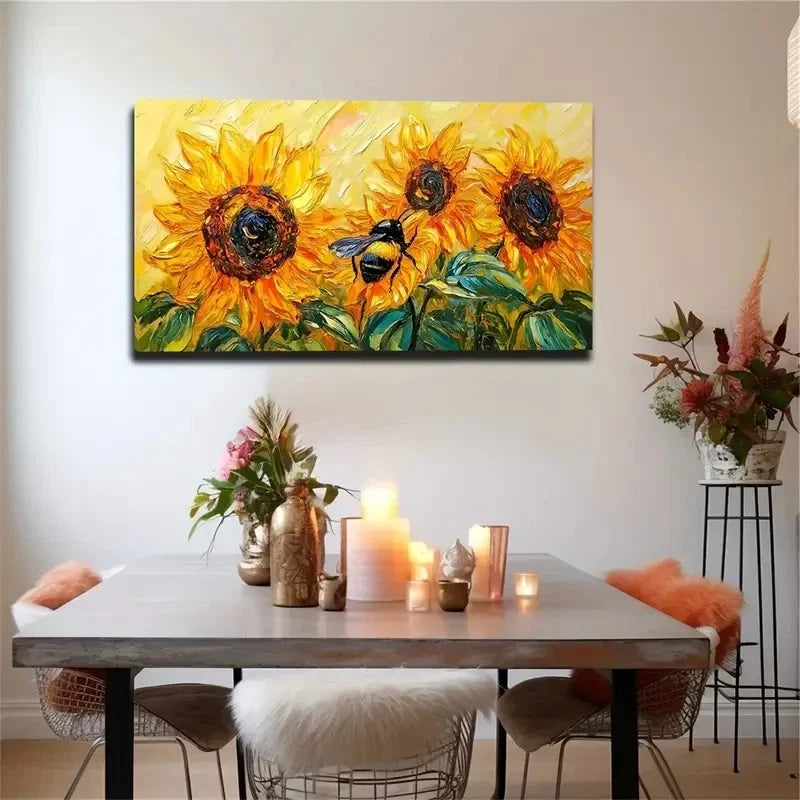 Yellow Chrysanthemum Impressive Wall Art Canvas Office Home Room Framed 120x60cm