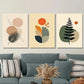 3pcs Modern Abstract Botanical Green Black Metal Print Ready to Hang Art
