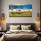 Serene Spring Savanna Wall Art Canvas Office Home Room Framed 80x45cm