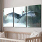 3pcs Crane Close-up Flying Bird Portrait Wall Art Set Canvas Framed 40x60cm - High Quality Print 100% Australian Made Wall Canvas Ready to Hang