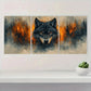 3pcs Dark Fantasy Gothic Wolf Golden Eyes Black Metal Print Ready to Hang Art