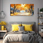 Autumn Pathway Yellow Trees Wall Art Canvas Office Home Room Framed 120x60cm