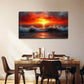 Bohemian Style Sunset Beach Wall Art Canvas Office Home Room Framed 80x45cm