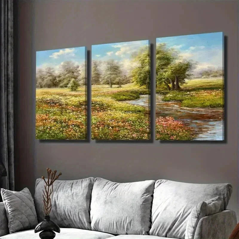 3pcs Scenic Landscape Paintings Wall Art Set Canvas Framed 40x60cm - High Quality Print 100% Australian Made Wall Canvas Ready to Hang