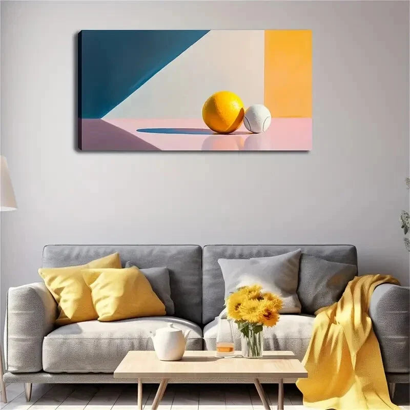 Vibrant Orange and Pink Accents Wall Art Canvas Office Home Room Framed 120x60cm