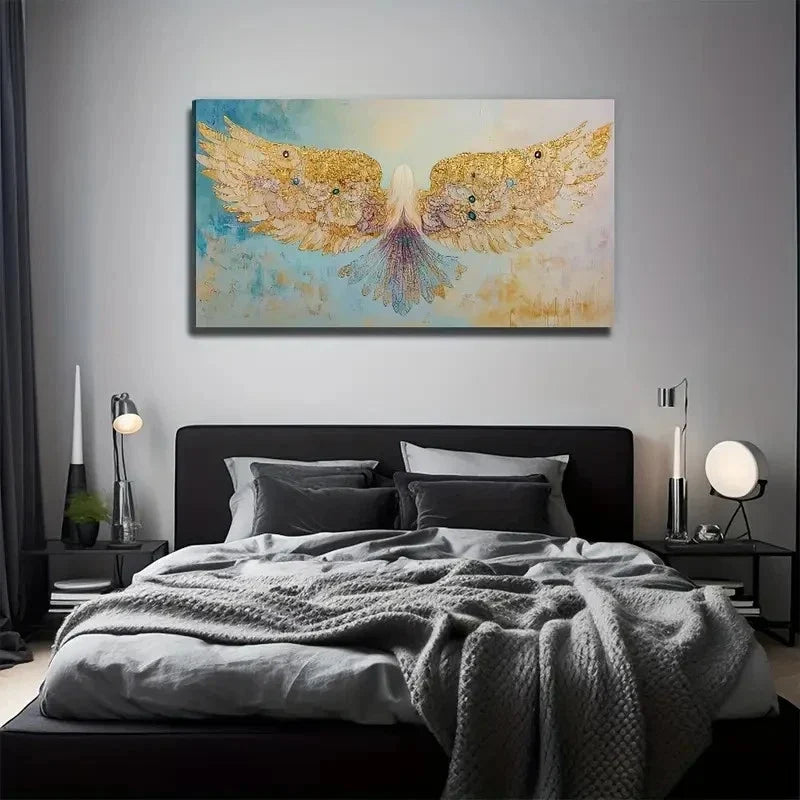 Flying Angel Suitable Wall Art Canvas Office Home Room Framed 120x60cm