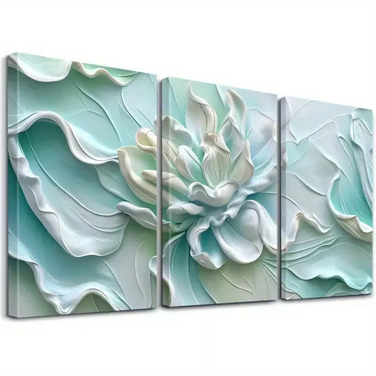 3pcs Modern Abstract Elegant Floral Pastel Tone Wall Art Set Canvas Framed 40x60cm - High Quality Print 100% Australian Made Wall Canvas Ready to Hang