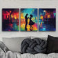 3pcss Romantic Street Dance colorful painting   Wall Art Set Canvas Framed 40x60cm - High Quality Print 100% Australian Made Wall Canvas Ready to Hang