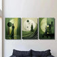 3pcs Abstract Olive Green & a Women Wall Art Set Canvas Framed 40x60cm - High Quality Print 100% Australian Made Wall Canvas Ready to Hang