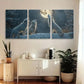 3pcs Wolves Howling at the White Moon Wall Art Set Canvas Framed 40x60cm - High Quality Print 100% Australian Made Wall Canvas Ready to Hang
