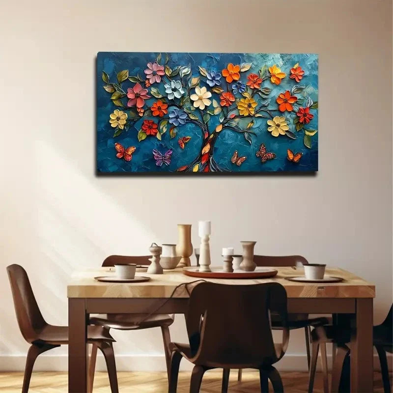 Colorful Flowers Wall Art Canvas Office Home Room Framed 80x45cm