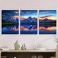 3pcs Majestic Mountain Peaks, Scenic Lake Metal Print Ready to Hang Art