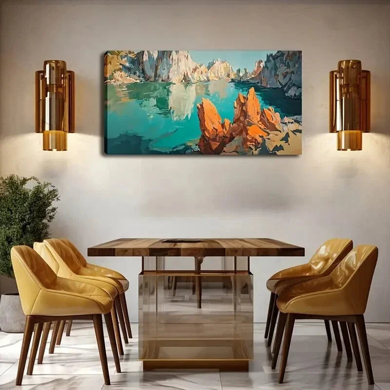Azure Blue Seascape Diverse Wall Art Canvas Office Home Room Framed 120x60cm