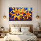 Vibrant Yellow And Orange Wall Art Canvas Office Home Room Framed 80x45cm