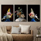 3pcs Vibrant Colorful Flower Bouquets in Vases Wall Art Set Canvas Framed 40x60cm - High Quality Print 100% Australian Made Wall Canvas Ready to Hang