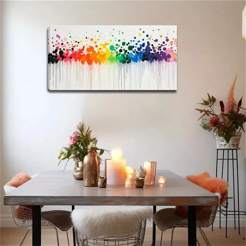 Vibrant Colorful Splash Décor Wall Art Canvas Office Home Room Framed 120x60cm