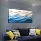 Blue & White Abstract Wall Art canvas office home room framed 120x60cm