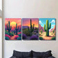 3pcs Vibrant Desert Sunset Colorful Metal Print Ready to Hang Art
