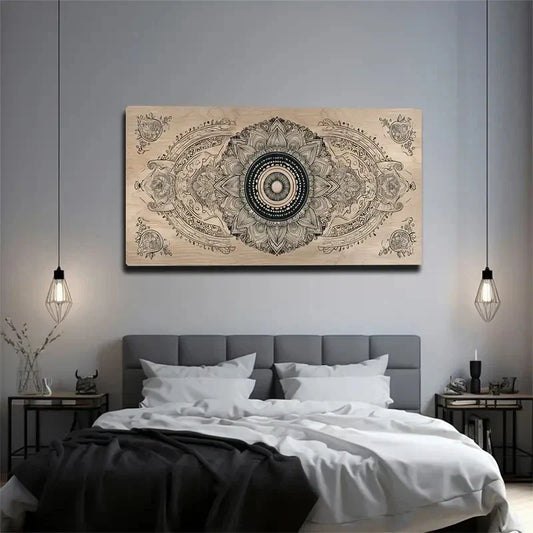 Vintage Floral Adhesive Back Wall Art Canvas Office Home Room Framed 80x45cm