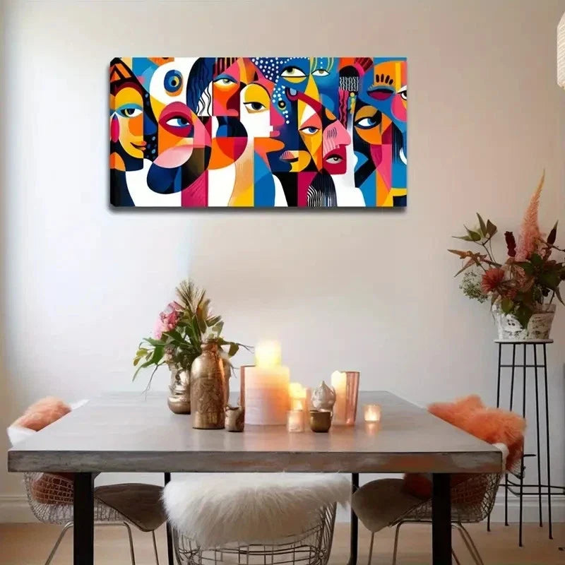 Modern Abstract Geometric Wall Art Canvas Office Home Room Framed 120x60cm