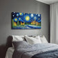 Abstract City Under Starry Sky Wall Art Canvas Office Home Room Framed 120x60cm